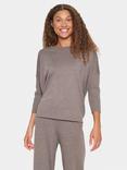 Saint Tropez Mila Rib Knit 3/4 Sleeve Jumper, Iron Melange