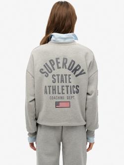 Superdry Athletic Essentials Sweatshirt, Grey Marl - view 2, Grey Marl