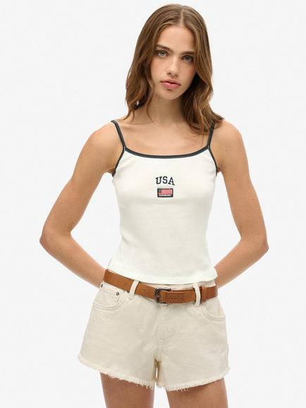 Superdry Athletic Essentials Cami Top, Off White