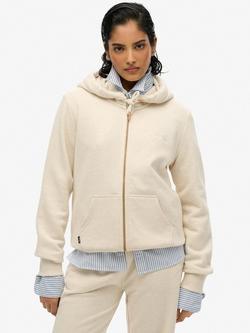 Superdry Essential Logo Zip Hoodie, Light Oat Marl