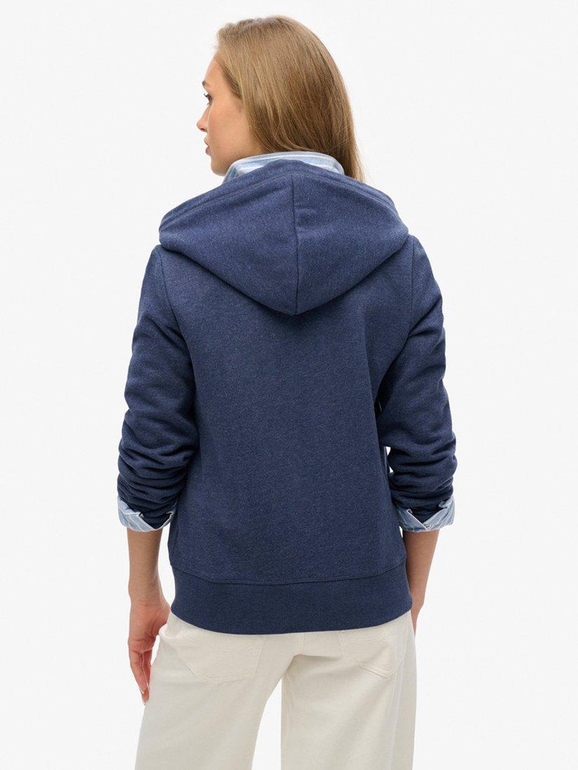 Product image 2 of 5, which shows Superdry Essential Logo Zip Hoodie, Princeton Blue Marl, 8