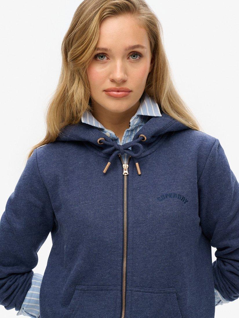 Product image 4 of 5, which shows Superdry Essential Logo Zip Hoodie, Princeton Blue Marl, 8