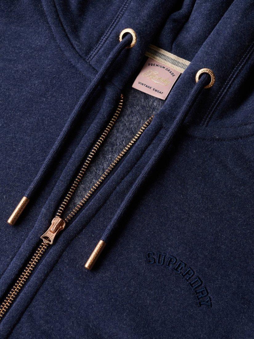 Product image 5 of 5, which shows Superdry Essential Logo Zip Hoodie, Princeton Blue Marl, 8