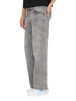 Sisters Point Onea Belted Jeans, Light Grey Wash, L. Grey Wash