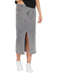 Sisters Point Olia Denim Midi Skirt, Light Grey Wash