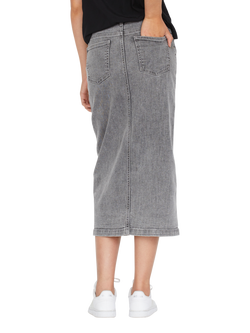 Sisters Point Olia Denim Midi Skirt - view 2, Light Grey Wash