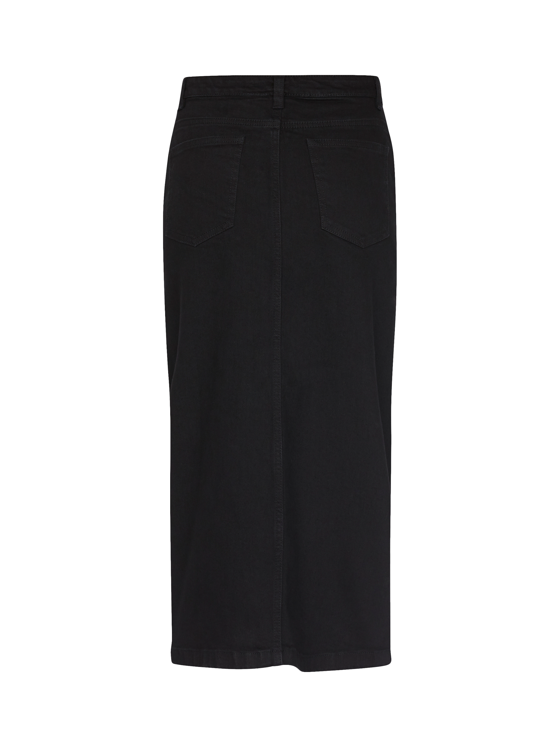 Product image 4 of 4, which shows Sisters Point Olia Denim Midi Skirt, Black, XS