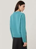 Jigsaw Compact Wool Crew Neck Jumper, Powder Blue