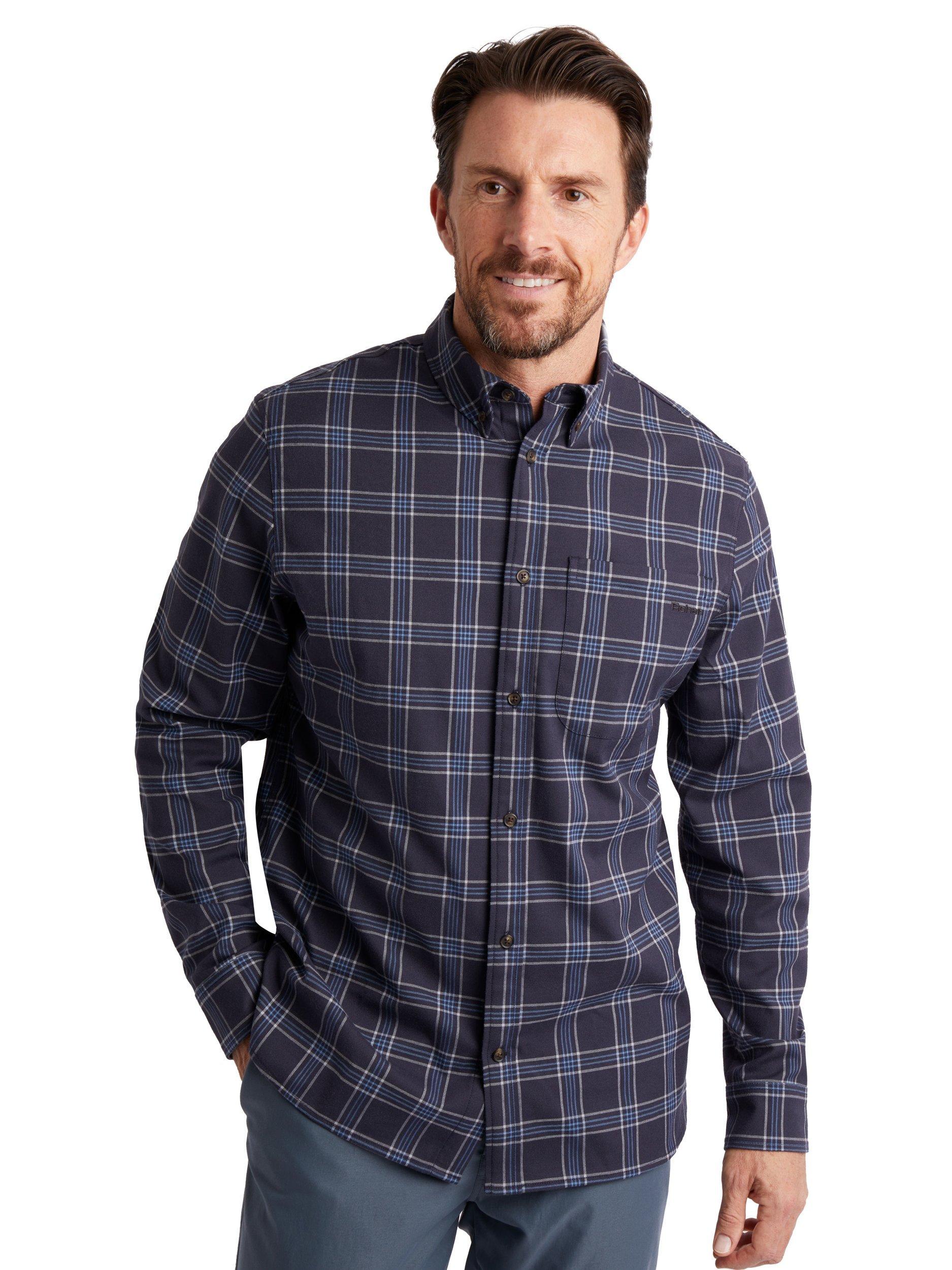 Rohan Men's Dover Check Shirt, True Navy/Haze Grey