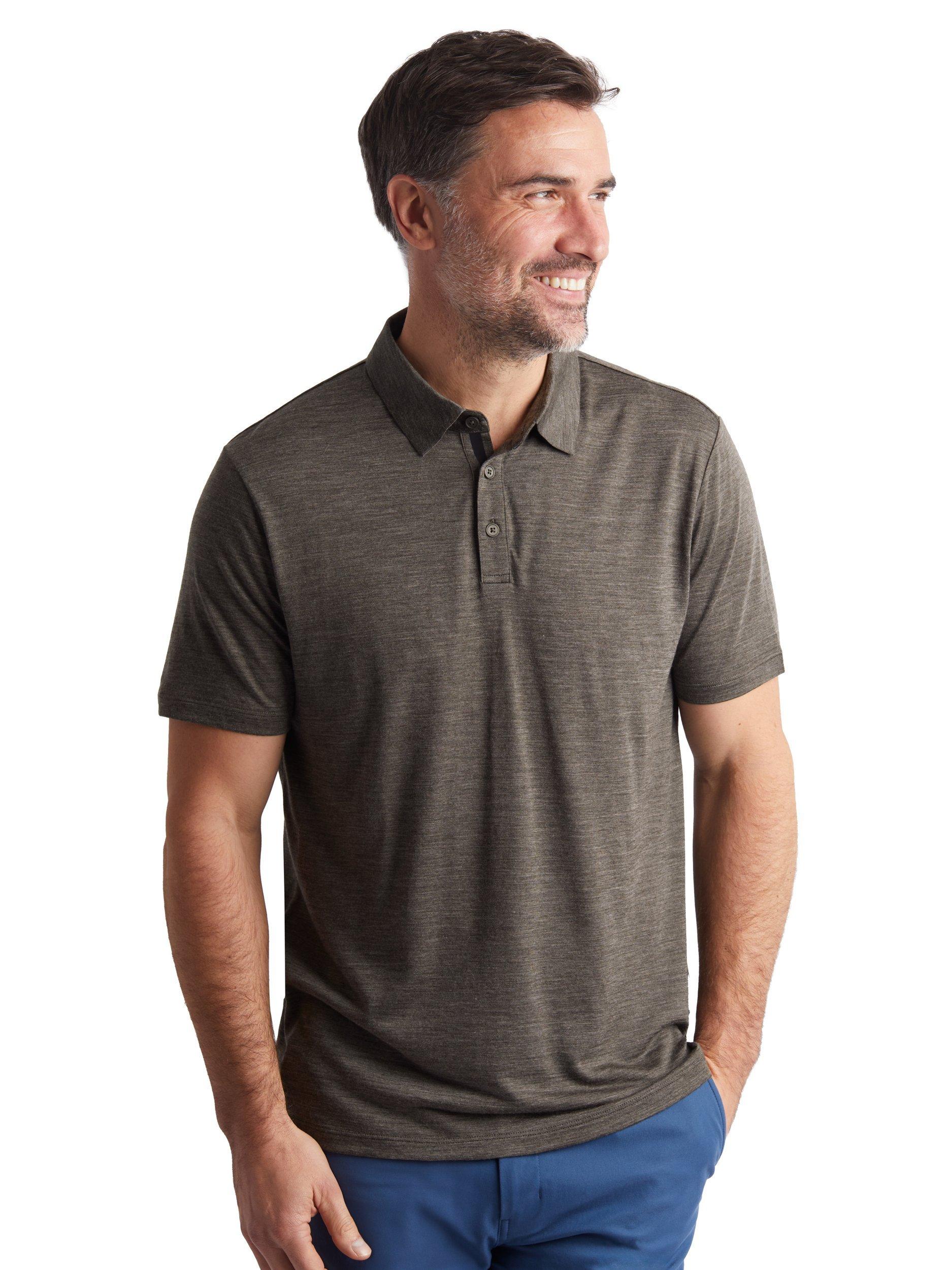 Rohan Men's Merino Wool Blend Polo Shirt, Dark Olive