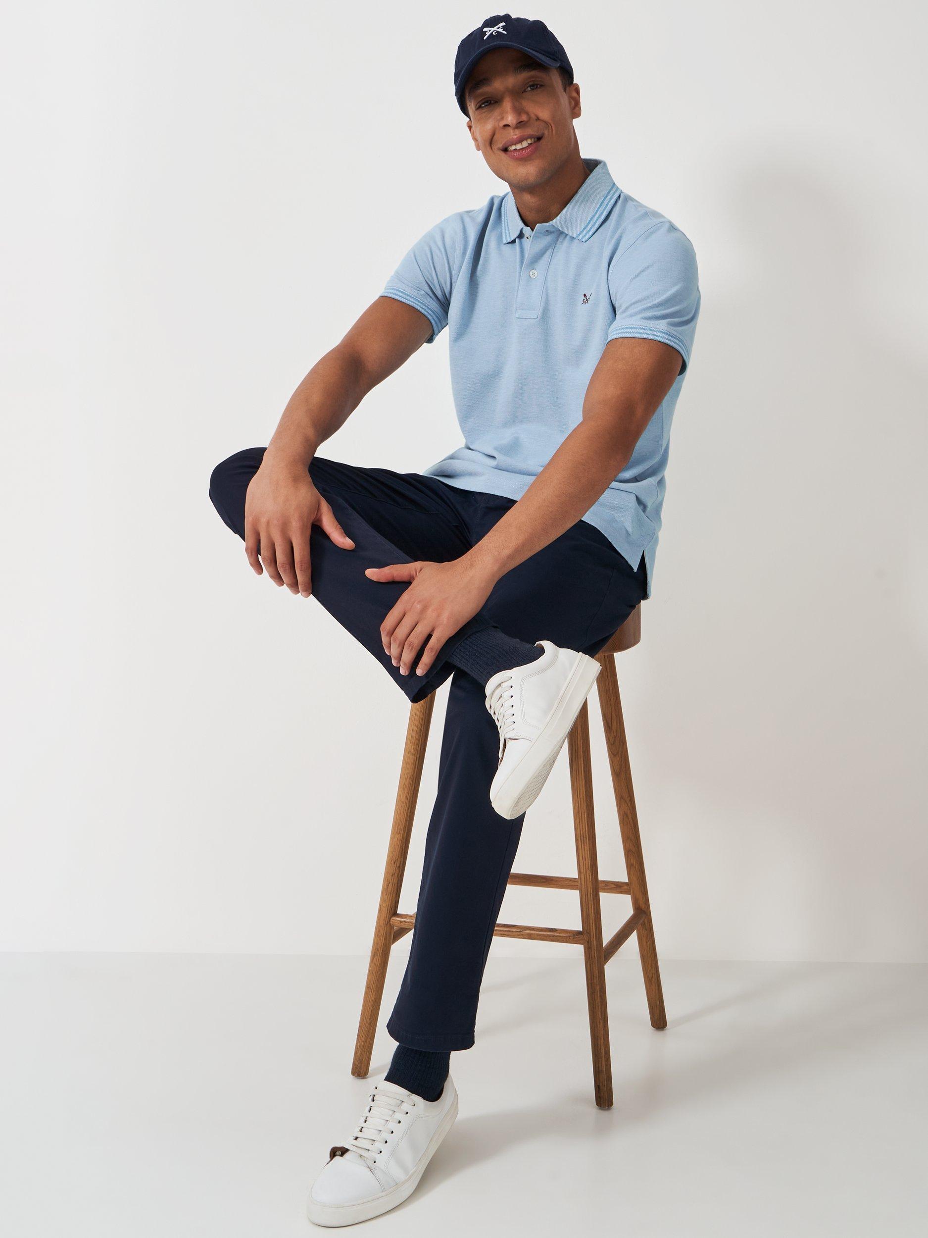 Product image 3 of 5, which shows Crew Clothing Oxford Polo Shirt, Bright Blue, XS