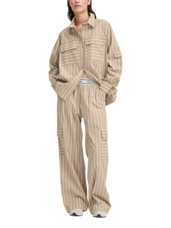 The Jogg Concept Helga Stripe Trousers, Cornstalk Mix, Cornstalk Mix