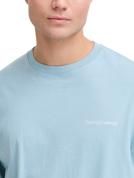 The Jogg Concept Petri Logo Pure Organic Cotton T-Shirt, Stone Blue - view 2, Stone Blue