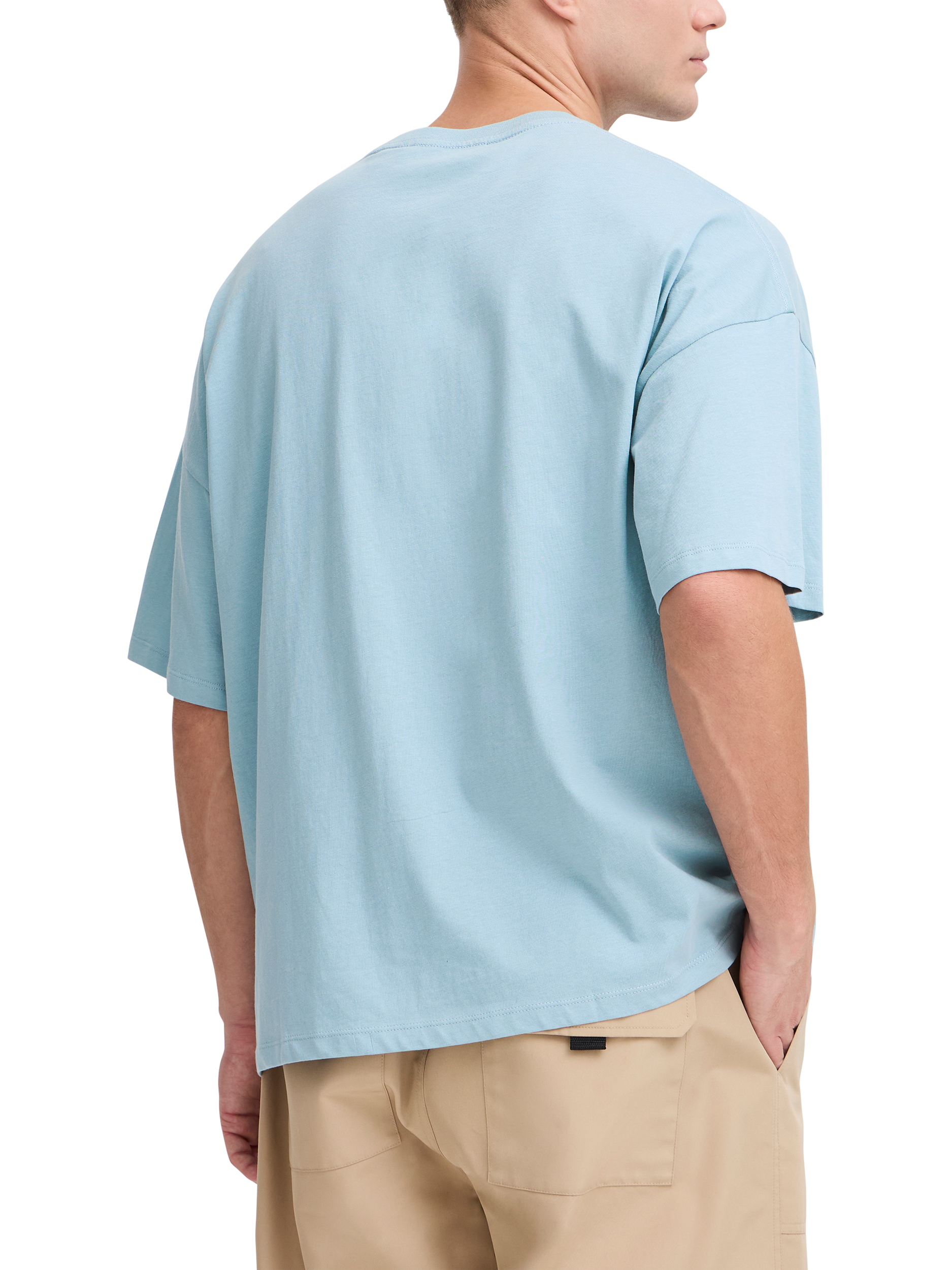 Product image 3 of 6, which shows The Jogg Concept Petri Logo Pure Organic Cotton T-Shirt, Stone Blue, S