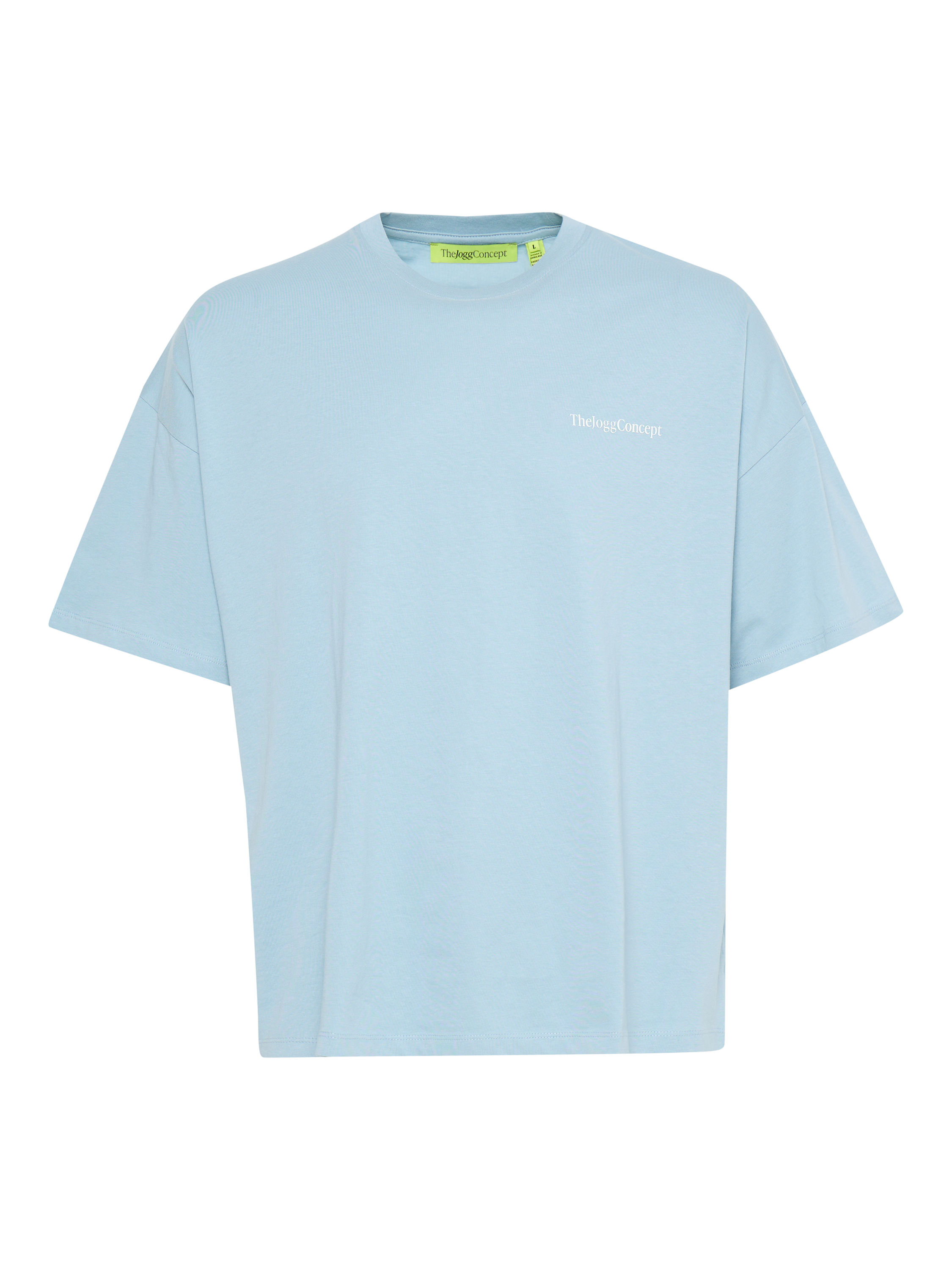 Product image 4 of 6, which shows The Jogg Concept Petri Logo Pure Organic Cotton T-Shirt, Stone Blue, S