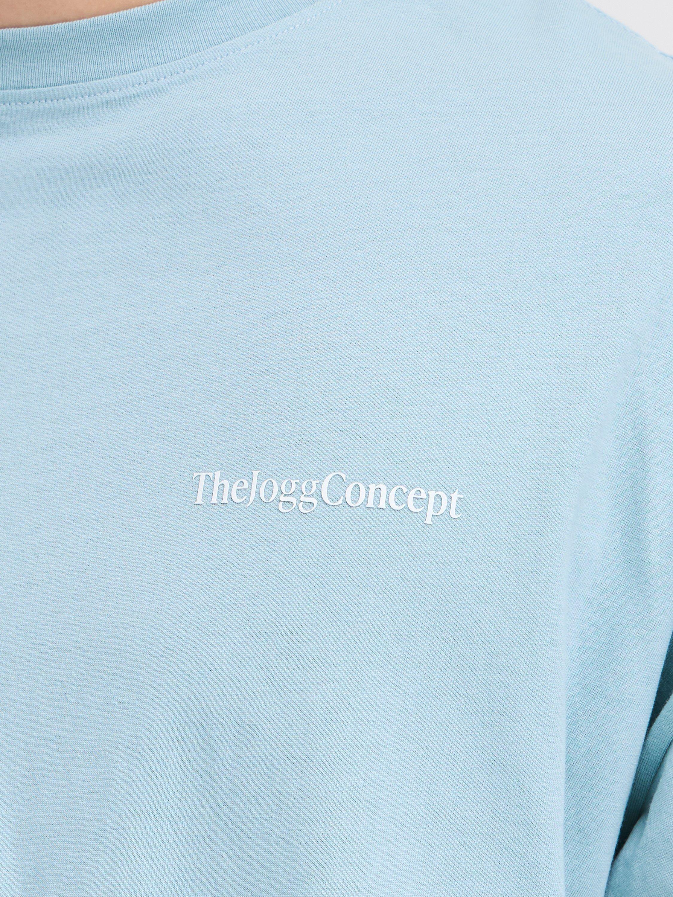 Product image 5 of 6, which shows The Jogg Concept Petri Logo Pure Organic Cotton T-Shirt, Stone Blue, S