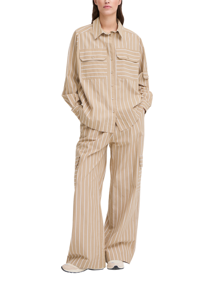 The Jogg Concept Helga Stripe Pocket Shirt, Cornstalk Mix, Cornstalk Mix
