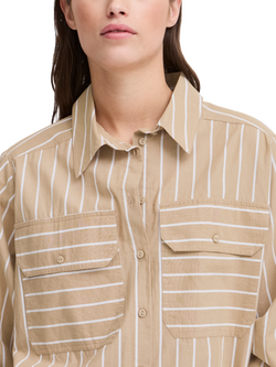 The Jogg Concept Helga Stripe Pocket Shirt, Cornstalk Mix - view 2, Cornstalk Mix