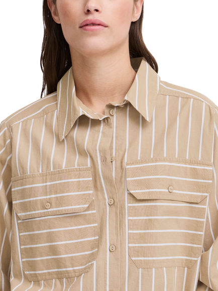 The Jogg Concept Helga Stripe Pocket Shirt, Cornstalk Mix - view 2, Cornstalk Mix