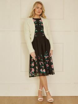 Yumi Eyelash Knit Bolero - view 2, Ivory