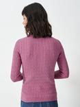 Crew Clothing Heritage Cable Knit Cashmere Blend Jumper, Light Pink