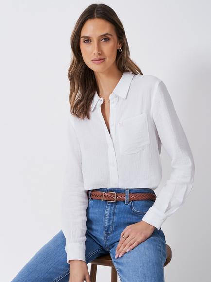 Crew Clothing Harlie Relaxed Shirt, White