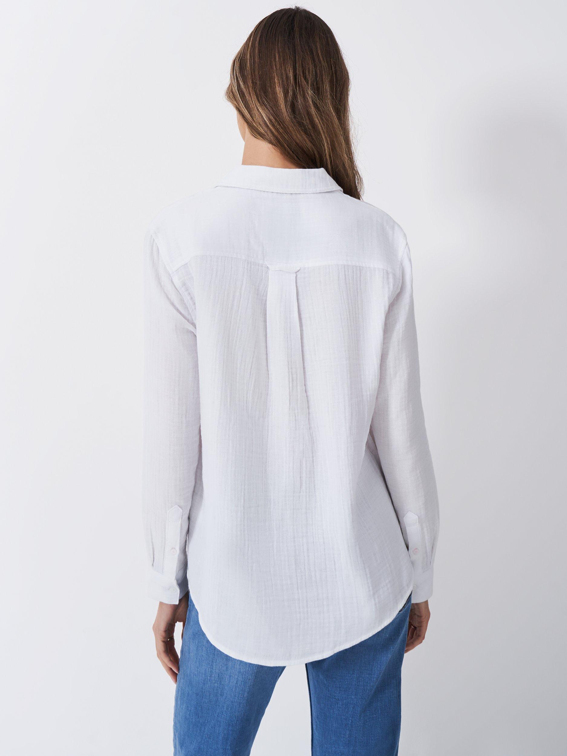 Product image 2 of 5, which shows Crew Clothing Harlie Relaxed Shirt, White, 8