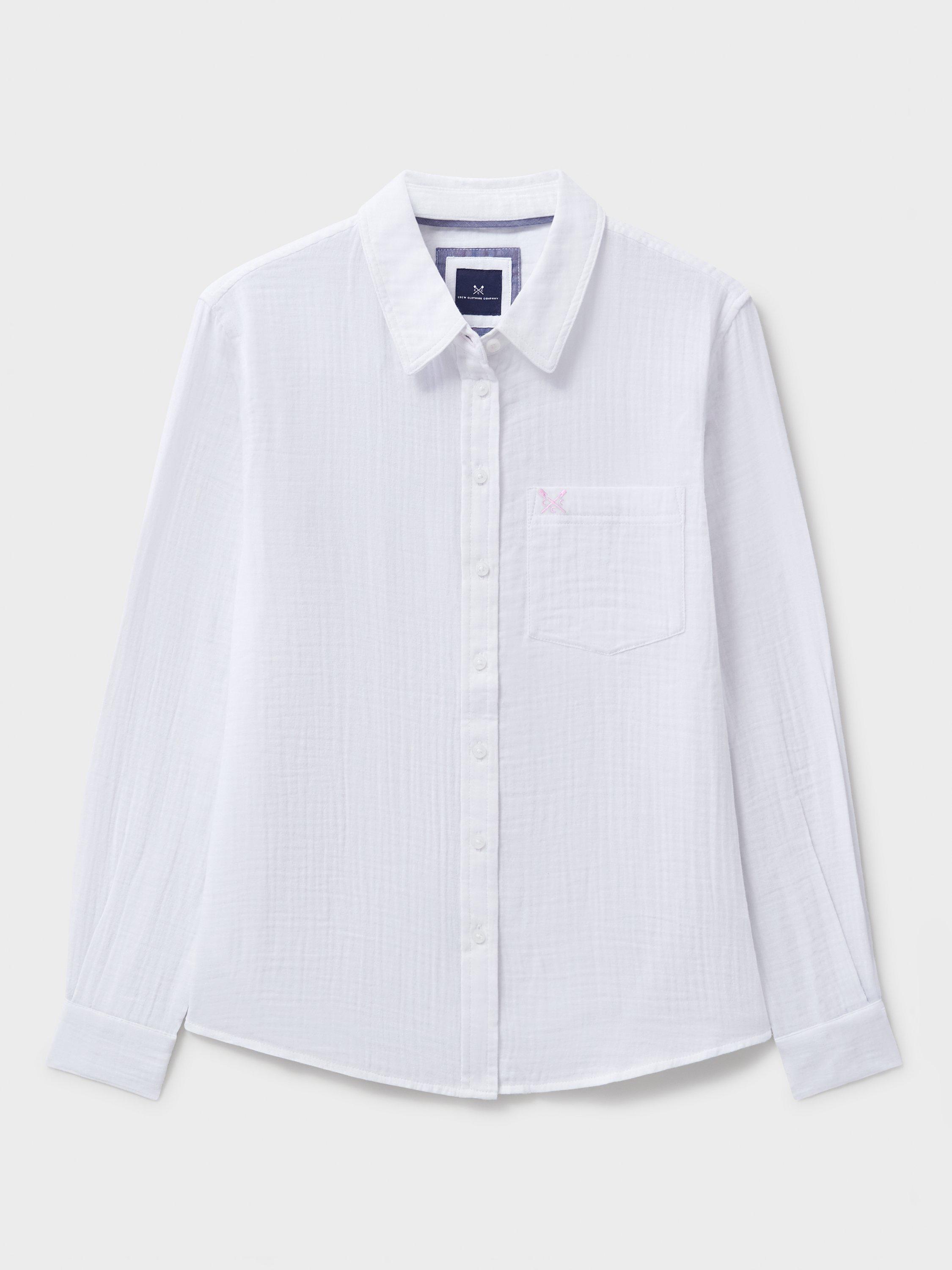 Product image 5 of 5, which shows Crew Clothing Harlie Relaxed Shirt, White, 8