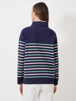 Crew Clothing Stripe Half Zip Sweatshirt, Blue/Multi - view 2, Blue/Multi