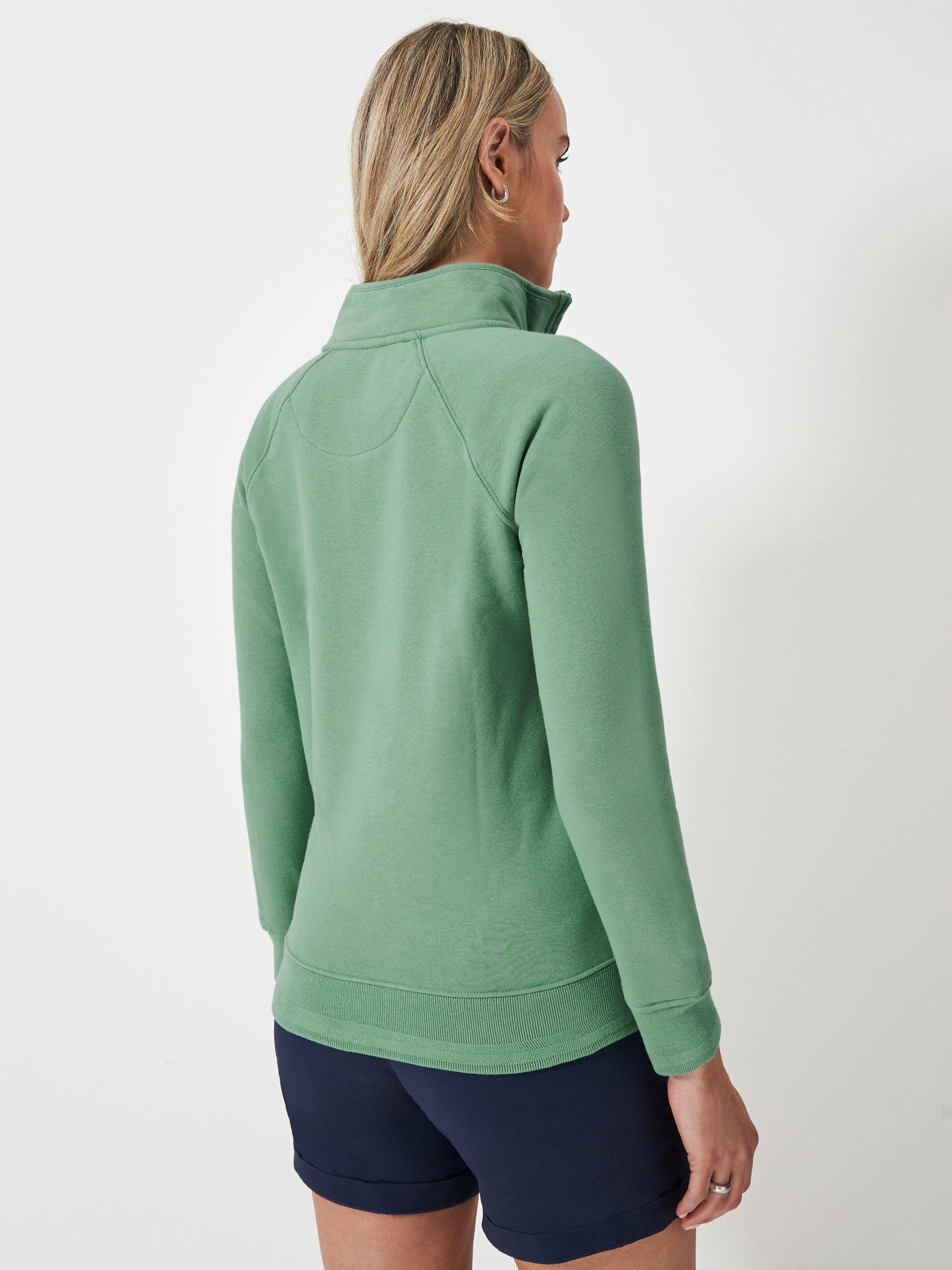 Product image 3 of 5, which shows Crew Clothing 1/2 Zip Sweatshirt, Mid Green, 8