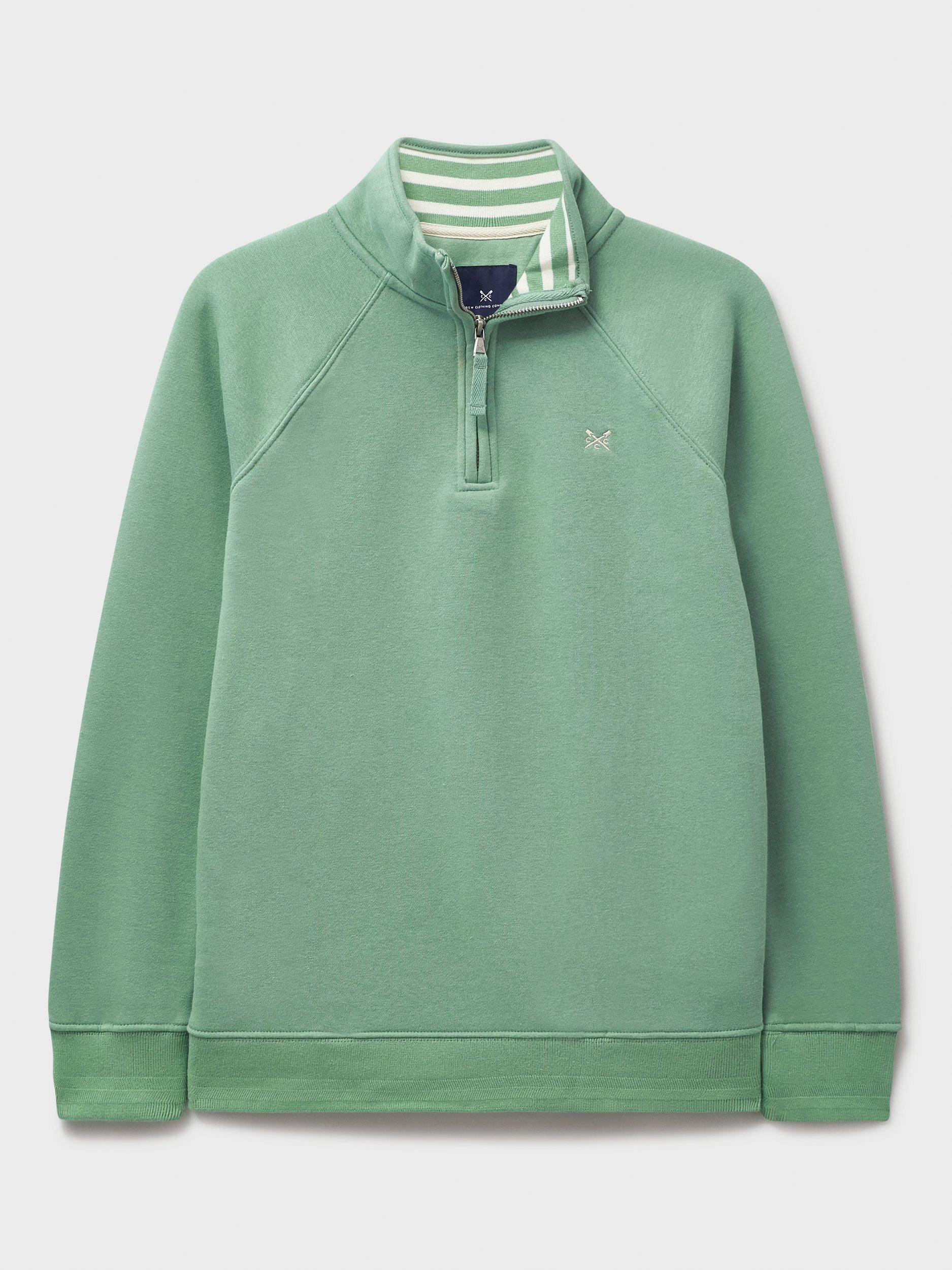 Product image 5 of 5, which shows Crew Clothing 1/2 Zip Sweatshirt, Mid Green, 8