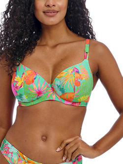 Freya Isla Underwired Plunge Bikini Top, Jade/Multi, Jade/Multi