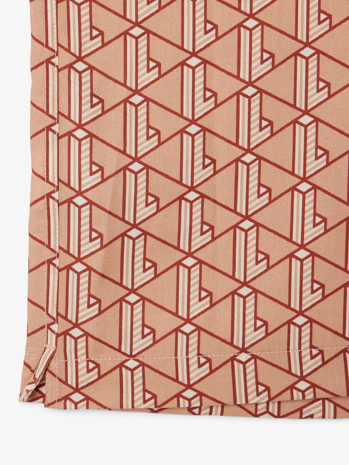 Product image 7 of 7, which shows Lacoste Monogram Woven Shirt, Brown/Multi, L