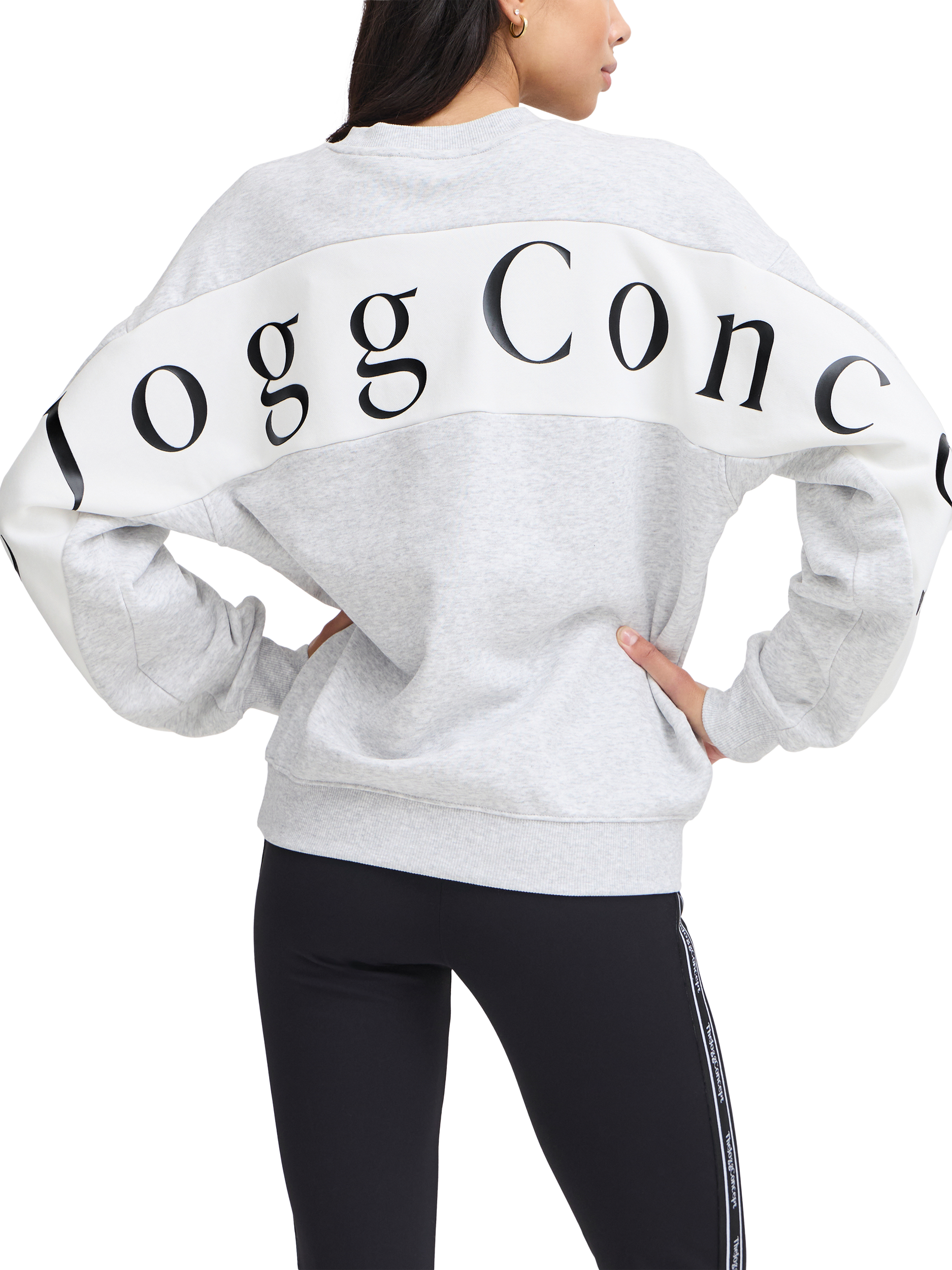 Product image 2 of 6, which shows The Jogg Concept Saja Logo Cotton Blend Sweatshirt, Grey Melange, XS