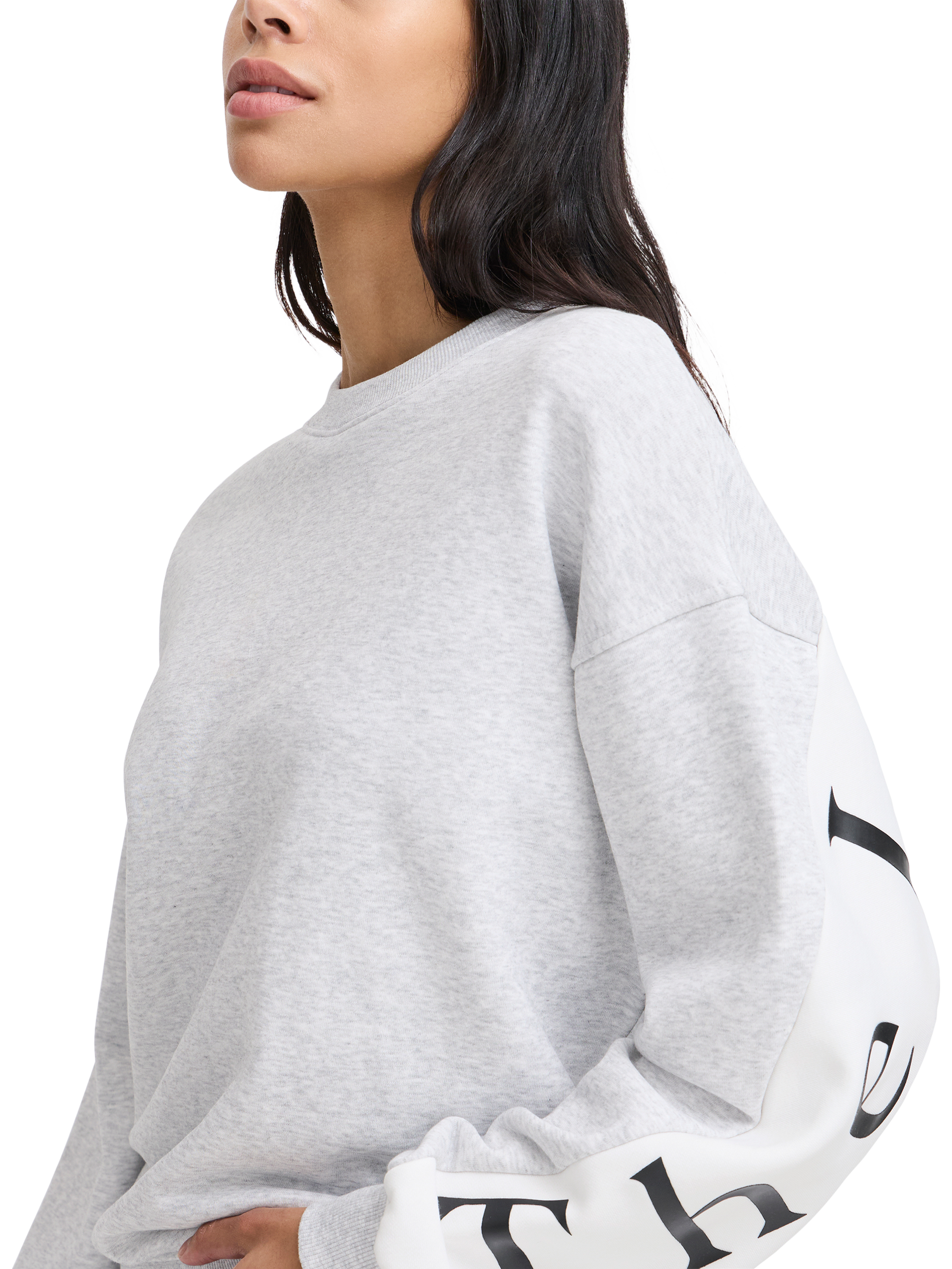 Product image 4 of 6, which shows The Jogg Concept Saja Logo Cotton Blend Sweatshirt, Grey Melange, XS