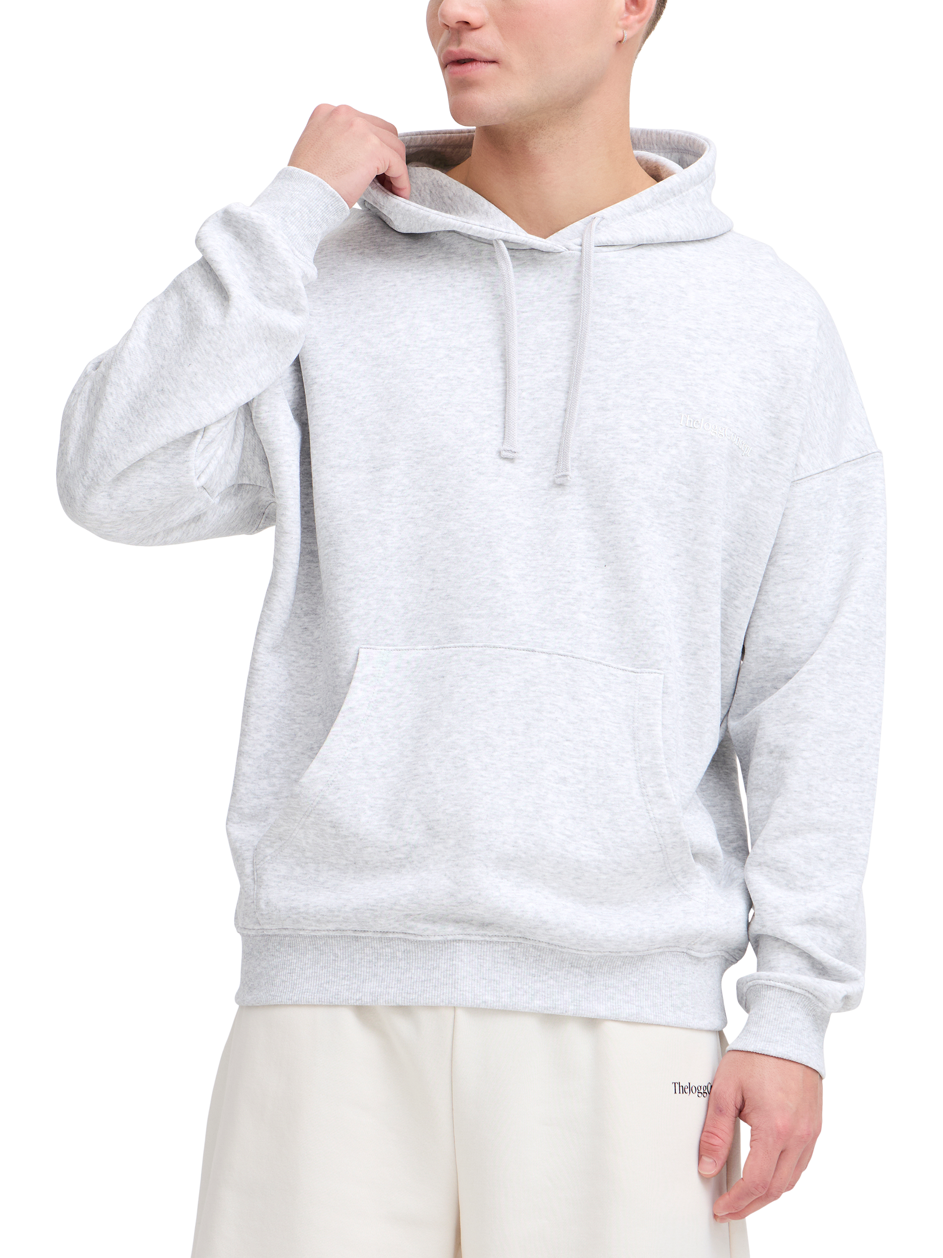 Product image 1 of 6, which shows The Jogg Concept Sander Cotton Blend Hoodie, Grey Melange, S