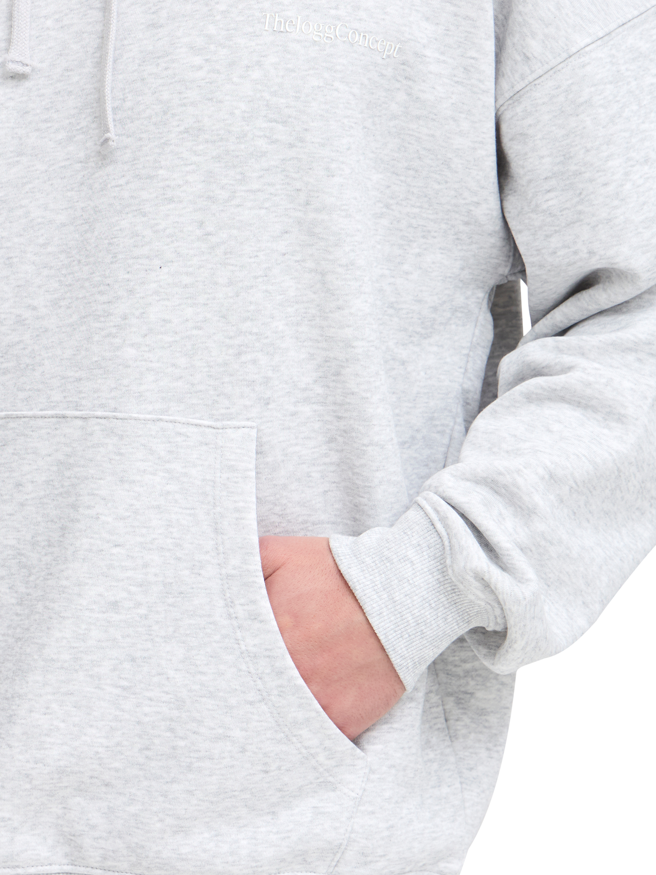 Product image 4 of 6, which shows The Jogg Concept Sander Cotton Blend Hoodie, Grey Melange, S