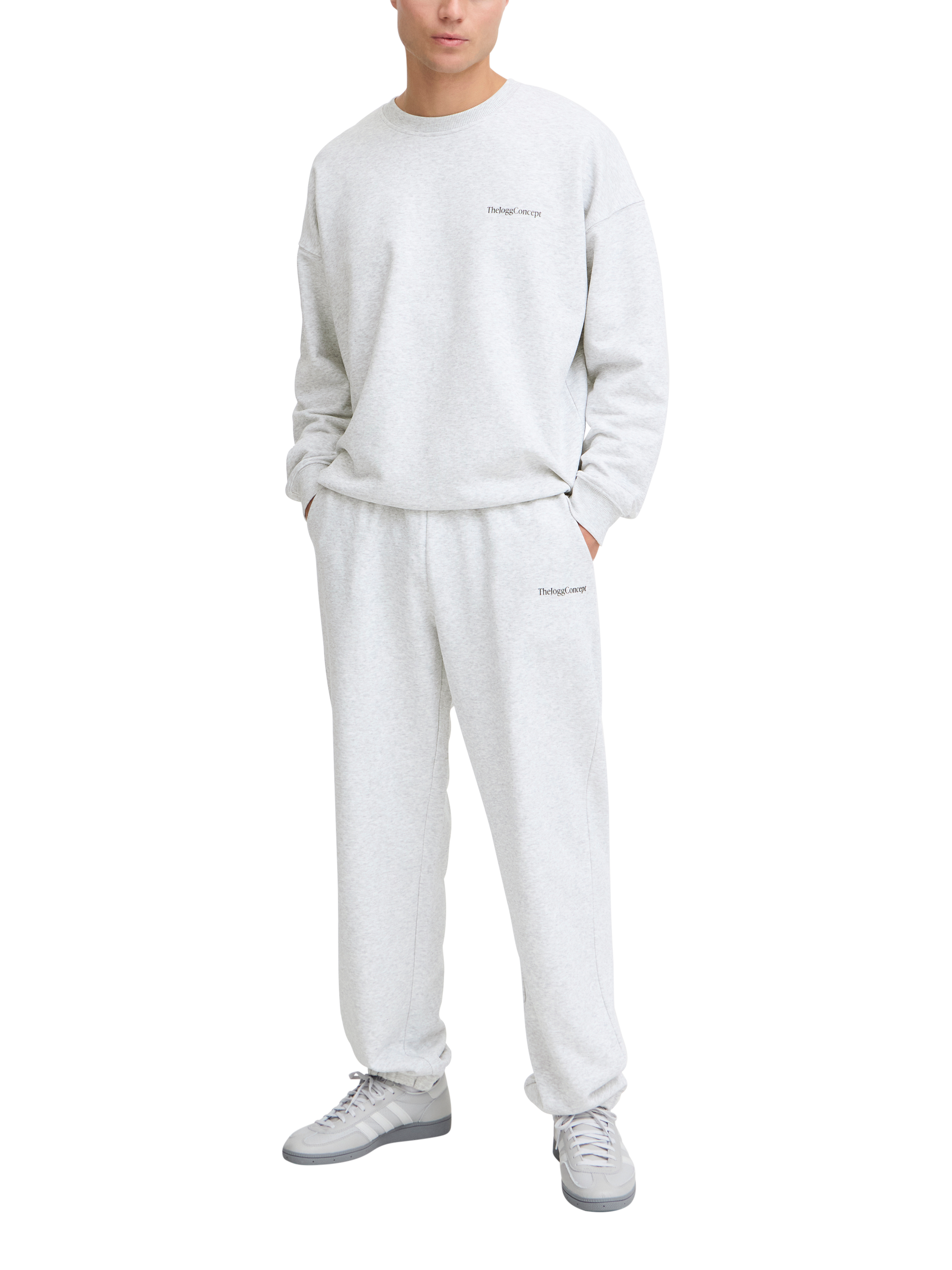 Product image 1 of 6, which shows The Jogg Concept Sander Cotton Blend Joggers, Grey Melange, S