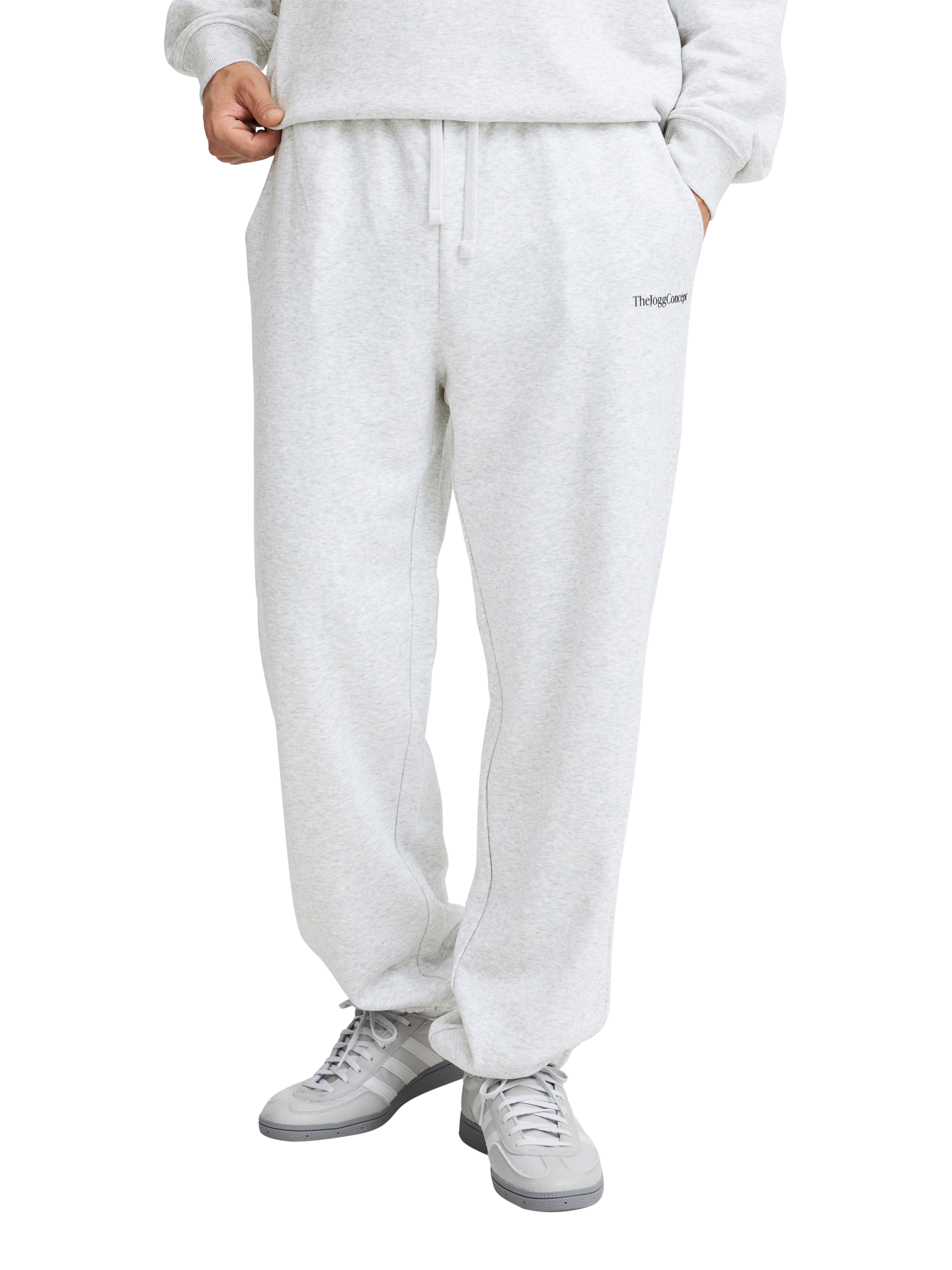 Product image 2 of 6, which shows The Jogg Concept Sander Cotton Blend Joggers, Grey Melange, S