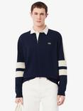 Lacoste Cotton Regular Fit Long Sleeve Tennis Legacy Polo Shirt, Navy Blue