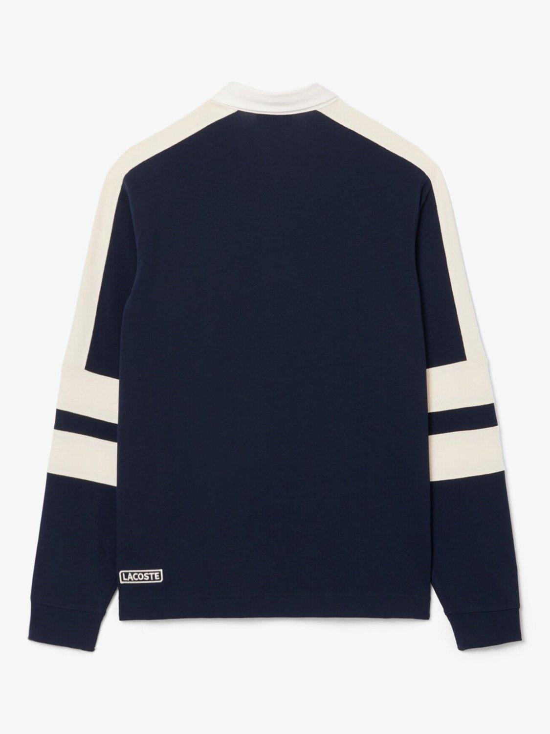 Product image 6 of 7, which shows Lacoste Cotton Regular Fit Long Sleeve Tennis Legacy Polo Shirt, Navy Blue, M
