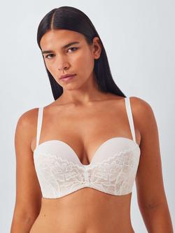 John Lewis Cassie Lace Super Push Up Strapless Bra - view 2, Almond