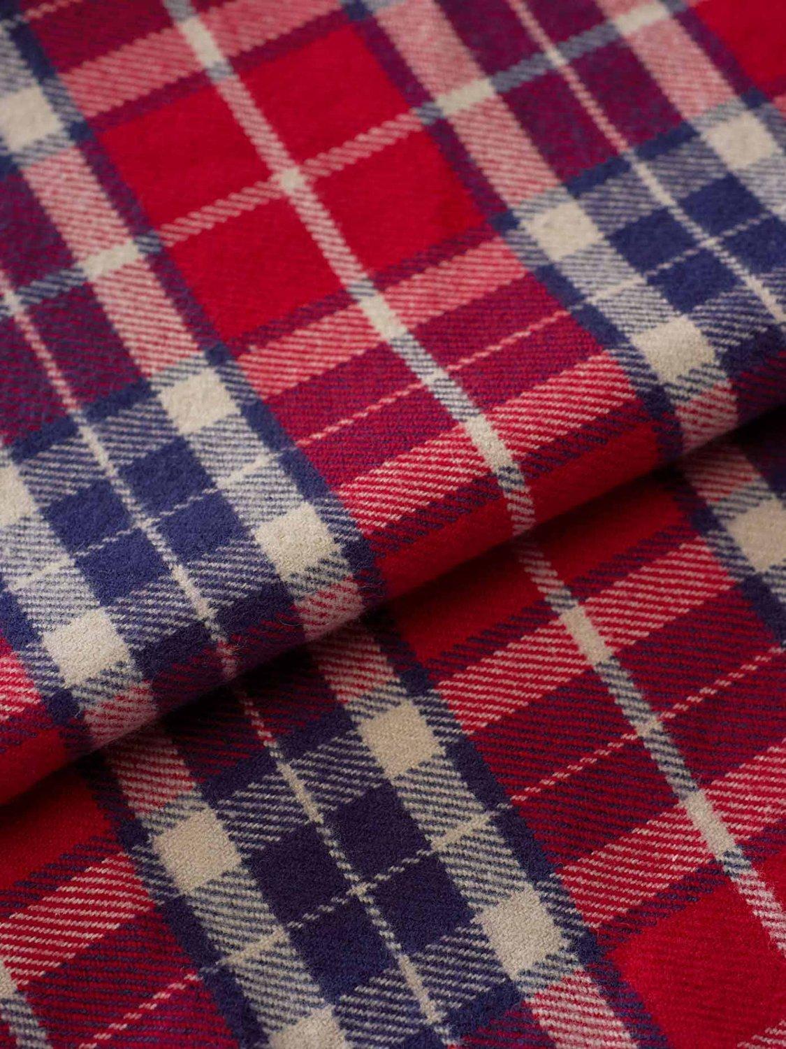 Product image 5 of 6, which shows British Boxers Tartan Brushed Cotton Pyjama Trousers, Red/Multi, S