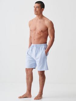 British Boxers Brushed Cotton Stripe Sleep Shorts - view 2, Westwood Blue