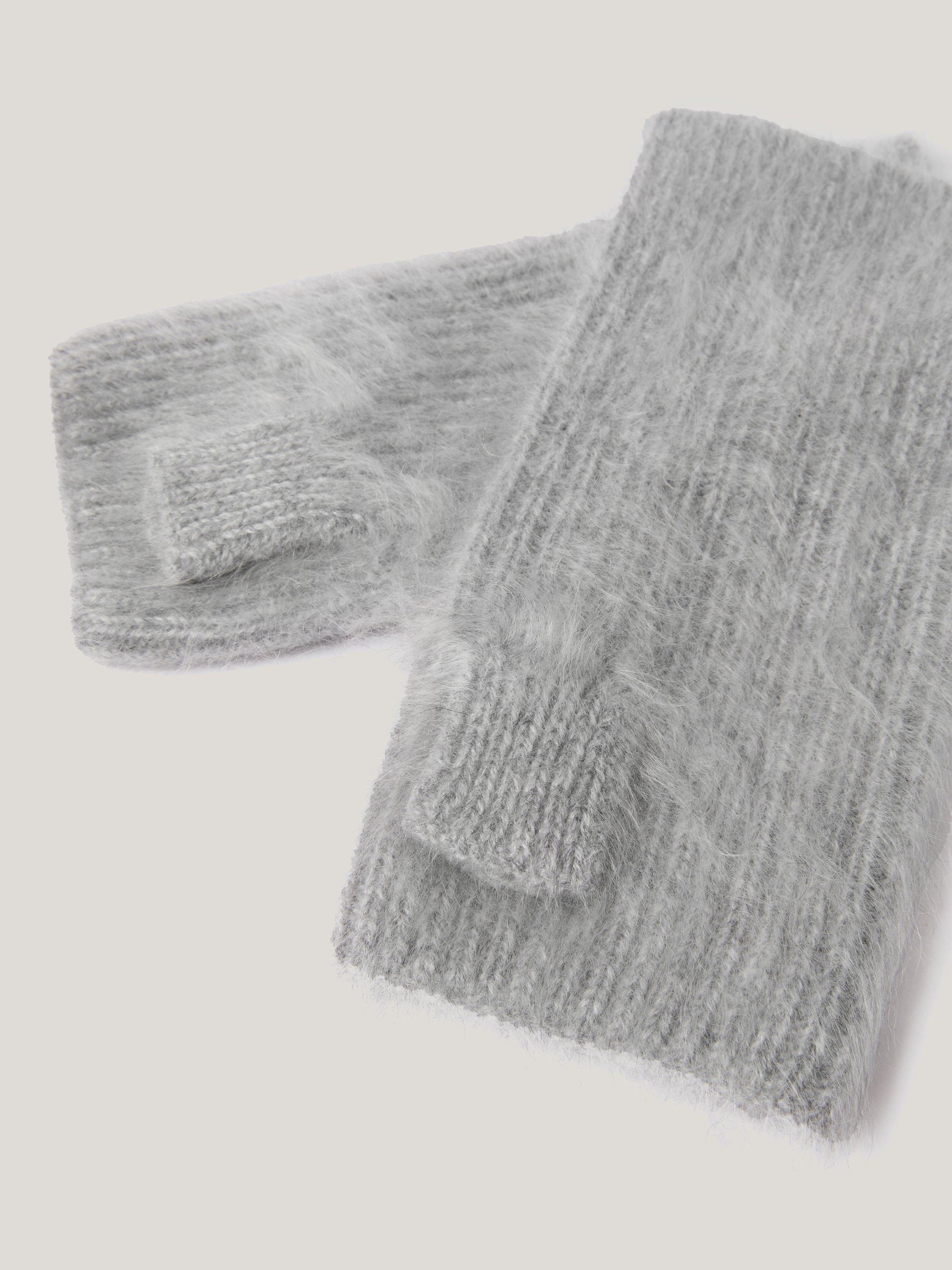 Jigsaw Pure Halo Cashmere Mittens, Grey