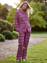 British cheapest Boxers Mens Pajamas Purple Size XXL Plaid Pure Brushed Cotton Bordeaux