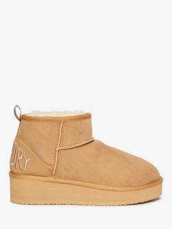 Superdry Suede Sherpa Flatform Boots, Light Tan, Light Tan