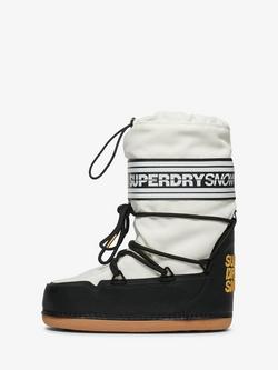 Superdry Logo Padded Snow Boots, Optic - view 2, Optic