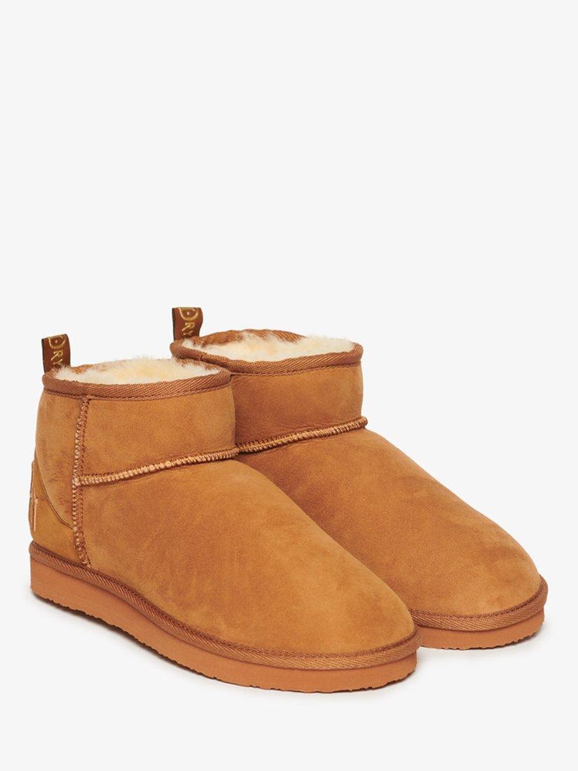 Product image 3 of 8, which shows Superdry Suede Sherpa Mini Boots, Tan, 3-4