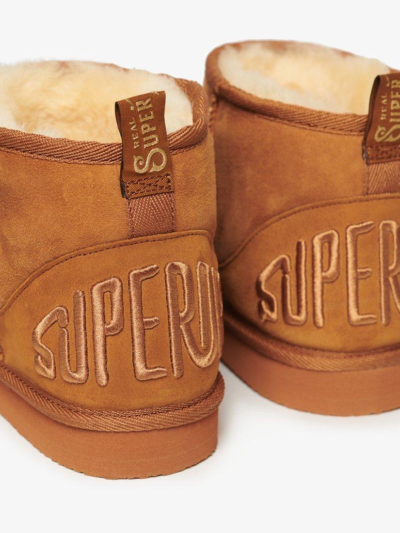 Product image 7 of 8, which shows Superdry Suede Sherpa Mini Boots, Tan, 3-4
